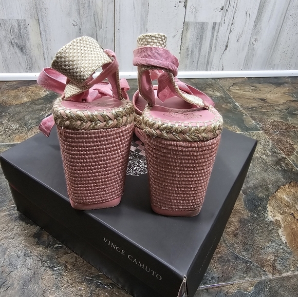 Vince camuto Bendsen pretty pink braided wedges women's size 11 - Picture 4 of 14